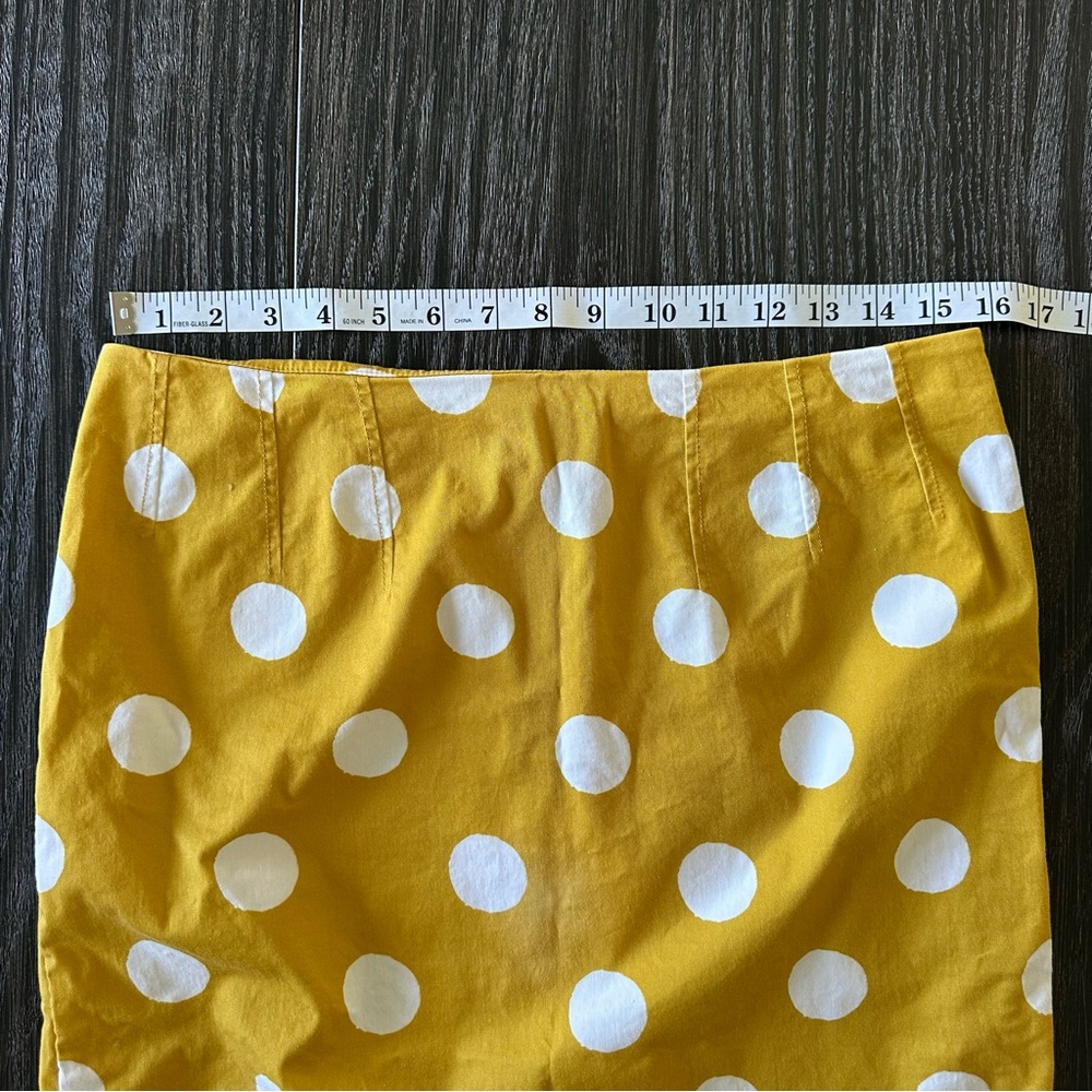 BODEN Polka Dot Chatterley White and Yellow Pencil Skirt, Size 10 - Picture 5 of 11